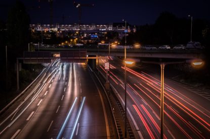City interstate at night